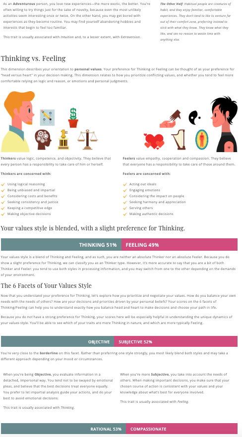 Personality Test Example